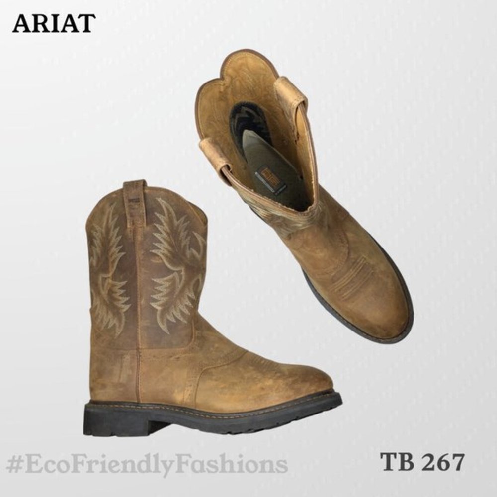Ariat Sierra Saddle Work Boot Men's Brown Round Toe Pull On Size 13 D - Picture 1 of 7